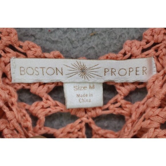 Boston Proper Crochet V-Neck Tunic-Size Medium-Beachy-Cottagecore-Boho - Picture 5 of 10